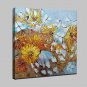 Hand-Painted Modern Abstract Flowers And Butterflies Oil Painting On Canvas Wall Art Picture For H