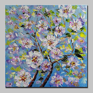 Hand-Painted Modern Abstract Trees Flowers Oil Painting On Canvas Wall Art Picture For Home Decora