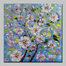 Hand-Painted Modern Abstract Trees Flowers Oil Painting On Canvas Wall Art Picture For Home Decora