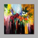 Hand-Painted Flowers Modern Art One Panel Canvas Oil Painting for Home Decoration