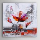 Hand-Painted  Flowers by Knife Canvas Oil Painting With Stretcher For Home Decoration Ready to Han