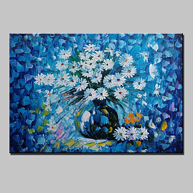Hand-Painted Abstract Landscape Modern Blooming Flowers Knife Oil Painting On Canvas Ready To Hang