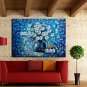 Hand-Painted Abstract Landscape Modern Blooming Flowers Knife Oil Painting On Canvas Ready To Hang