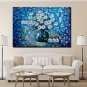 Hand-Painted Abstract Landscape Modern Blooming Flowers Knife Oil Painting On Canvas Ready To Hang