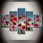 Hand-Painted Landscape Floral/Botanical Any Shape,Modern Pastoral Five Panels Canvas Oil Painting