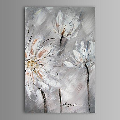 Hand-Painted Abstract / Floral/Botanical One Panel Canvas Oil Painting For Home Decoration