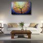 Ready to Hang Stretched Hand-Painted Oil Painting Canvas Wall Art Trees Sunrise Abstract Modern On