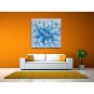 Hand-Painted Abstract Blue Flower Modern One Panel Canvas Oil Painting For Home Decoration
