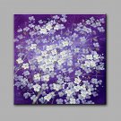 Hand-Painted Abstract Floral/Botanical Square,Modern One Panel Canvas Oil Painting For Home Decora
