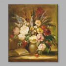 Hand-Painted Classical Beautiful Flowers and Vase Modern One Panel Canvas Oil Painting For Home De