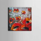 Hand-Painted Knife Abstract Flower Oil Painting Home Wall Art With Stretcher Frame Ready To Hang