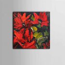 Hand-Painted Knife Abstract Flower Oil Painting On Canvas With Stretcher Frame Ready To Hang