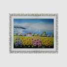 Hand-Painted Landscape / Floral/Botanical European Style Oil Painting,Canvas One Panel