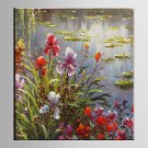 Oil Painting Lotus Flower Hand Painted Canvas with Stretched Framed