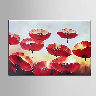 Hand-Painted Abstract Landscape Modern Blooming Flowers Oil Painting On Canvas Ready To Hang One P