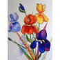 Single Modern Abstract Pure Hand Draw Frameless Decorative Painting Blooming Flowers