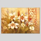 Oil Paintings Floral Style Canvas Material With Wooden Stretcher Ready To Hang Size 60*90 CM .