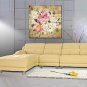 Oil Paintings Floral Style Canvas Material With Wooden Stretcher Ready To Hang Size70*70CM .