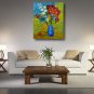 Ready to hang Stretched Hand-Painted Oil Painting Canvas Van Gogh repro Vase with Daisies and Anem