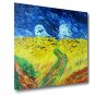 Ready to hang Stretched Hand-Painted Oil Painting Canvas Abstract Van Gogh repro Wheatfield with C