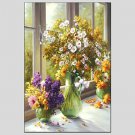 Oil Paintings Flower Style , Canvas Material with Stretched Frame Ready To Hang SIZE:60*90CM.
