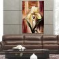Oil Paintings Floral Style Canvas Material With Wooden Stretcher Ready To Hang Size 60*90 CM .