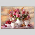 Flower Style Canvas Material Oil Paintings with Stretched Frame Ready To Hang Size 60*90CM