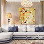 Floral Style Canvas Material Oil Paintings with Stretched Frame Ready To Hang Size 70*70 CM