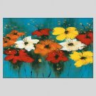 Oil Paintings Floral Style Canvas Material With Wooden Stretcher Ready To Hang Size 60*90 CM .