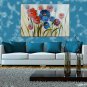 Oil Paintings Floral Style Canvas Material With Wooden Stretcher Ready To Hang Size 60*90 CM .