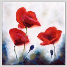 Oil Paintings Floral Style Canvas Material With Wooden Stretcher Ready To Hang Size 70*70 CM .