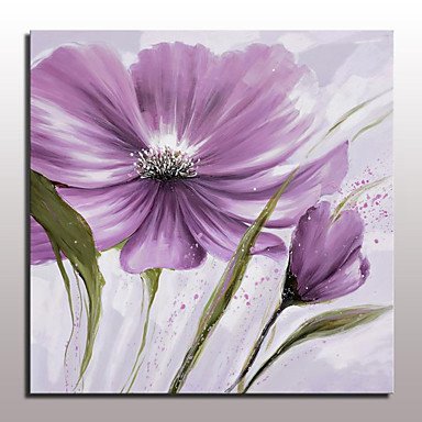 Large Hand Painted Purple Flowers Oil Painting On Canvas Modern Wall Art Picture For Living Room H