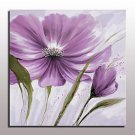 Large Hand Painted Purple Flowers Oil Painting On Canvas Modern Wall Art Picture For Living Room H