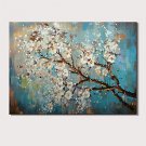 Mini size hand-Painted Abstract Landscape Modern Blooming Flowers Oil Painting On Canvas Ready To
