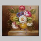 Mini Size Hand-Painted Classic Flower Oil Painting On Canvas With Frame For Living Room Home Decor