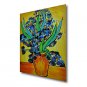 Stretched (Ready to hang) Hand-Painted Oil Painting Canvas Abstract Van Gogh repro Blue Irises Min