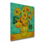 Stretched (Ready to hang) Hand-Painted Oil Painting Canvas Abstract Van Gogh repro Sunflowers Gree