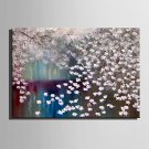 E-HOME Oil painting Modern Pink Flowers Pure Hand Draw Frameless Decorative Painting