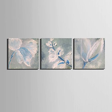 Mini Size E-HOME Oil painting Modern Pigment Blue Flowers Pure Hand Draw Frameless Decorative Pain