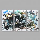 IARTS Hand Painted Modern Abstract Red Color Circle Triptych Oil Painting On Canvas Set of 3 with