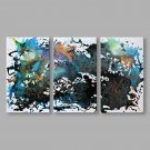 IARTS Hand Painted Modern Abstract Red Color Circle Triptych Oil Painting On Canvas Set of 3 with