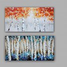 100% Hand-Painted Abstract LandscapeHang-Painted Oil PaintingModern / Classic Two Panels Canvas Oi