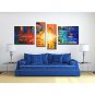 Hand-Painted Abstract  Modern Four Panels Canvas Oil Painting For Home Decoration