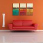 Oil Painting Modern Abstract Buildings Set of 3 Hand Painted Canvas with Stretched Framed
