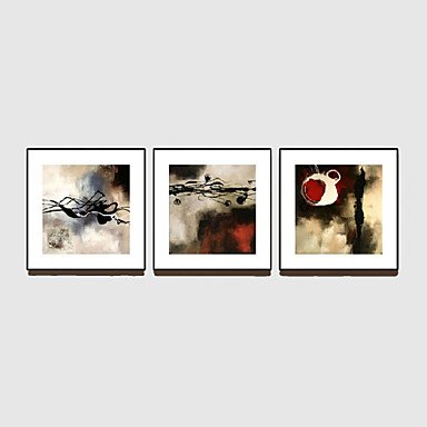 Hand-Painted Abstract Horizontal,Modern Three Panels Canvas Oil Painting For Home Decoration