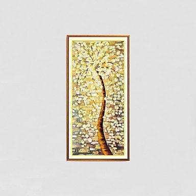 Hand-Painted Abstract Floral/Botanical Horizontal,Modern One Panel Canvas Oil Painting For Home De