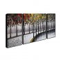 Hand-Painted Abstract Modern Three Panels Canvas Oil Painting For Home Decoration