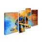 Hand-Painted Abstract Modern Four Panels Canvas Oil Painting For Home Decoration