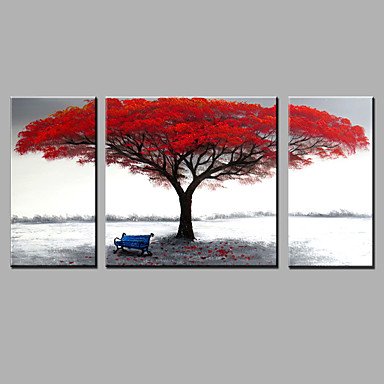 Hand-Painted Abstract Modern Three Panels Canvas Oil Painting  For Home Decoration