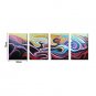 Hand-Painted Oil Painting on Canvas Wall Art Abstract Contempory Color Four Panel Ready to Hang